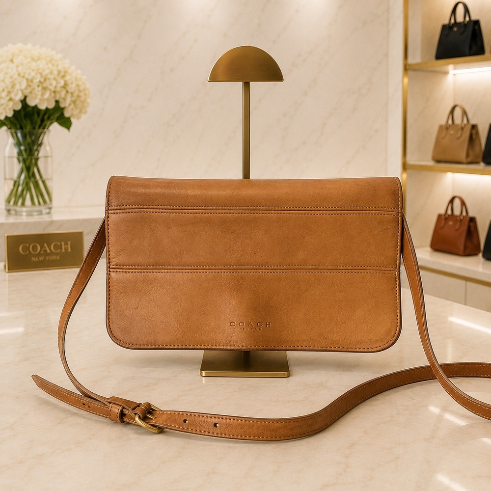Coach Vintage Tribeca Convertible Clutch Crossbody Bag Tan M7D-9091 Made in USA